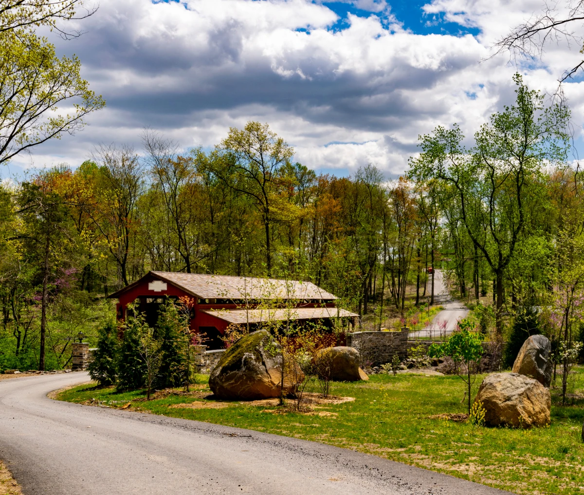 Countryside landscape with winding path